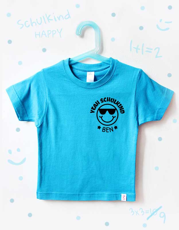schulkind-tshirt-yeah-sonnenbrille-tuerkis-schwarz