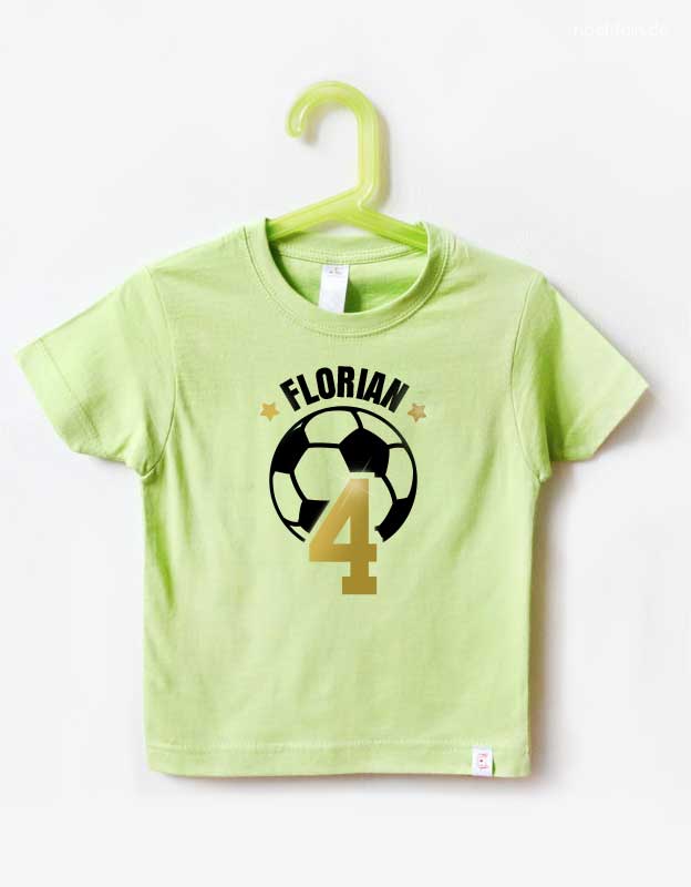 geburtstagsshirt fussball star - gruen schwarz 4 Jahre