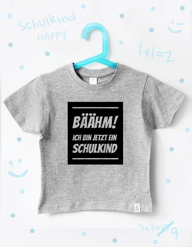 einschulung tshirt - baehm - grau schwarz