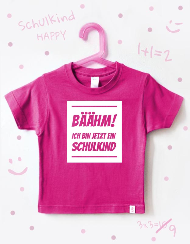 einschulung tshirt - baehm - pink weiß