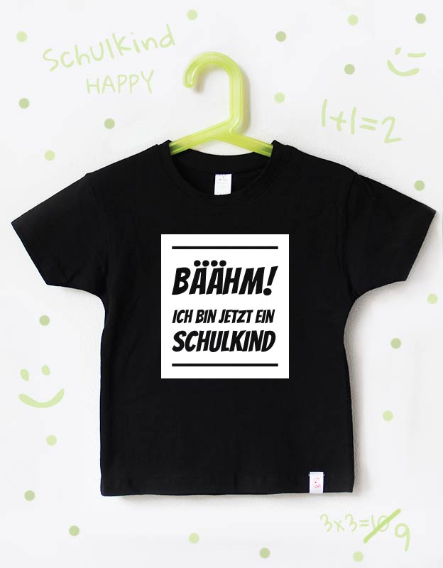 einschulung tshirt - baehm - schwarz weiß