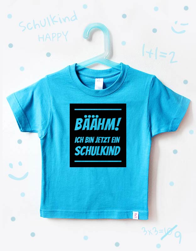 einschulung tshirt - baehm - türkis schwarz