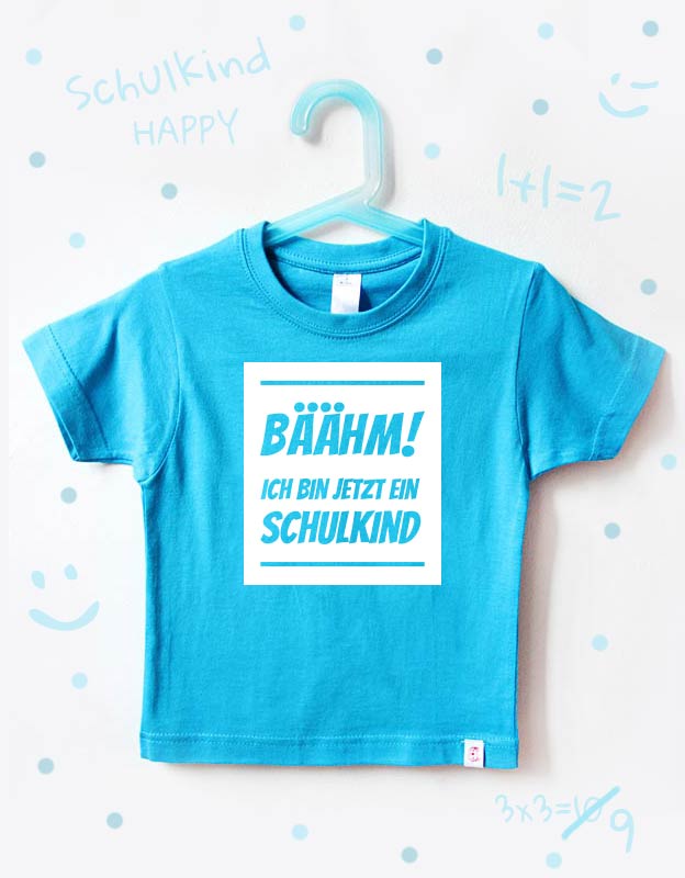 einschulung tshirt - baehm - türkis weiß