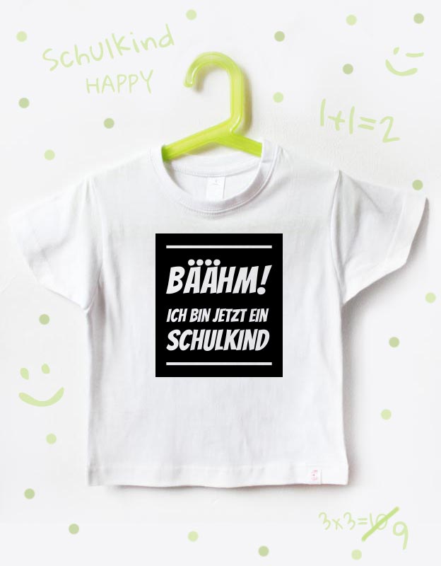 einschulung tshirt - baehm - weiß schwarz