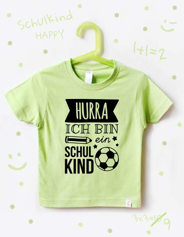 t-shirt einschulung - fußball - grün schwarz