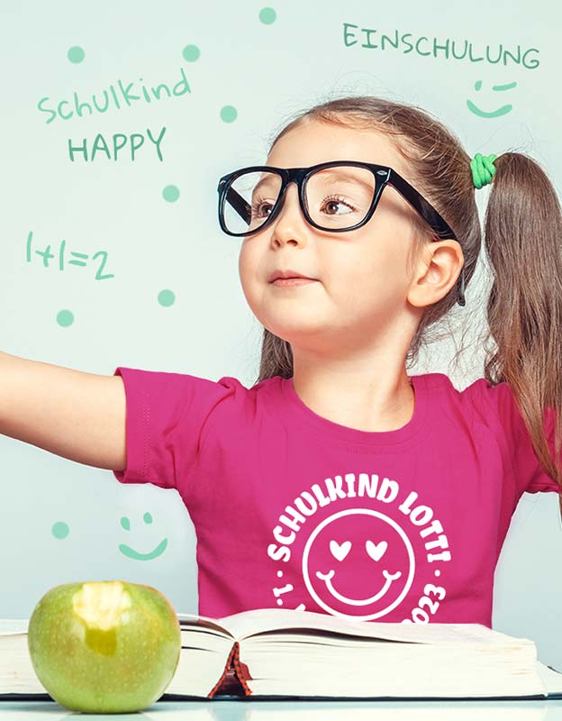 tshirt- einschulung -schulkind -smiley -maedchen