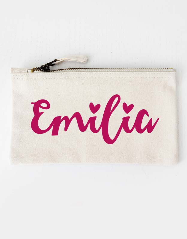 federtasche - handschrift - beige pink