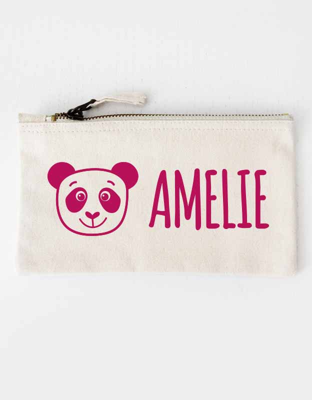 federtasche - panda - beige pink