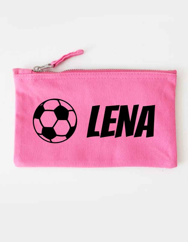 federtasche - fussball - pink schwarz