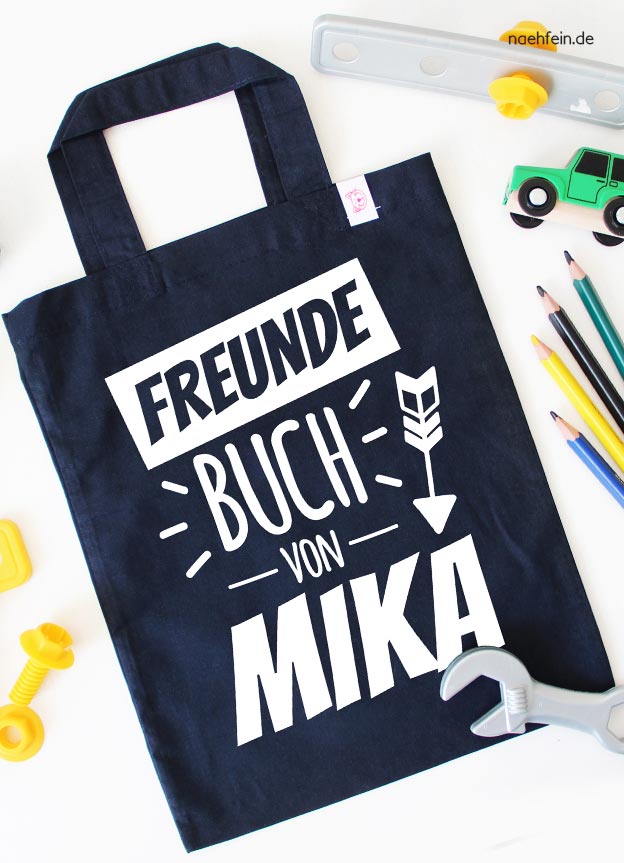 Freundebuch Tasche Pfeil dunkelblau