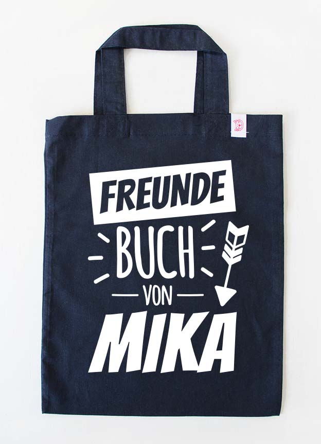 freundebuch tasche - pfeil - dunkelblau weiß