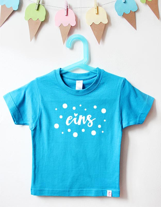 geburtstagsshirt - punkte - türkis weiß