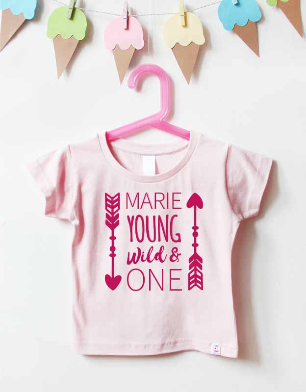 geburtstagsshirt namen - young wild - hellrosa pink