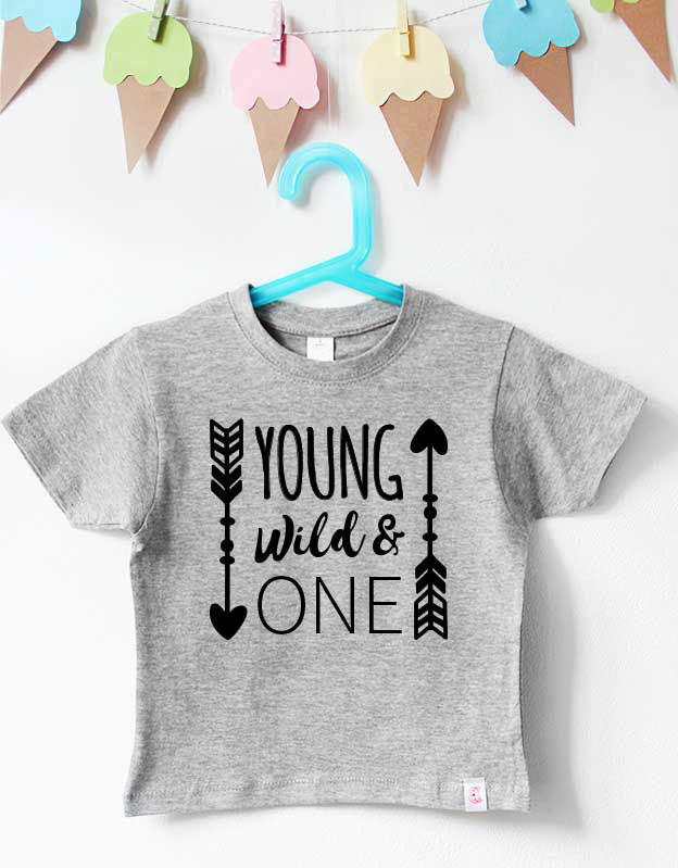 Geburtstagsshirt - young wild - grau schwarz - Kindergeburtstagsshirt mit Wunschzahl -Kindershirt zum Geburtstag