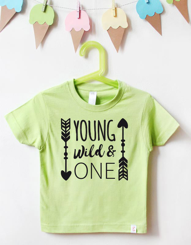 Geburtstagsshirt - young wild - grün schwarz - Kindergeburtstagsshirt mit Wunschzahl -Kindershirt zum Geburtstag