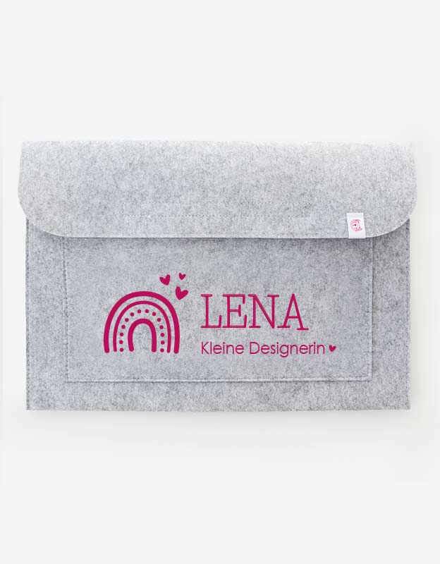 personalisierte-Sammelmappe-Name-regenbogen-pink-kunstmappe-kindergarten-schule
