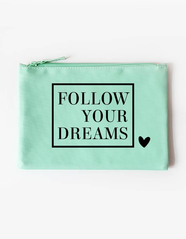 tasche - follow your dreams -mint schwarz
