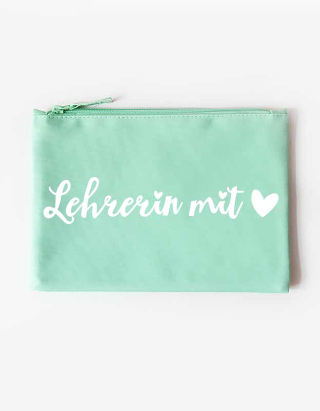 tasche - lehrerin mit herz - mint weiß