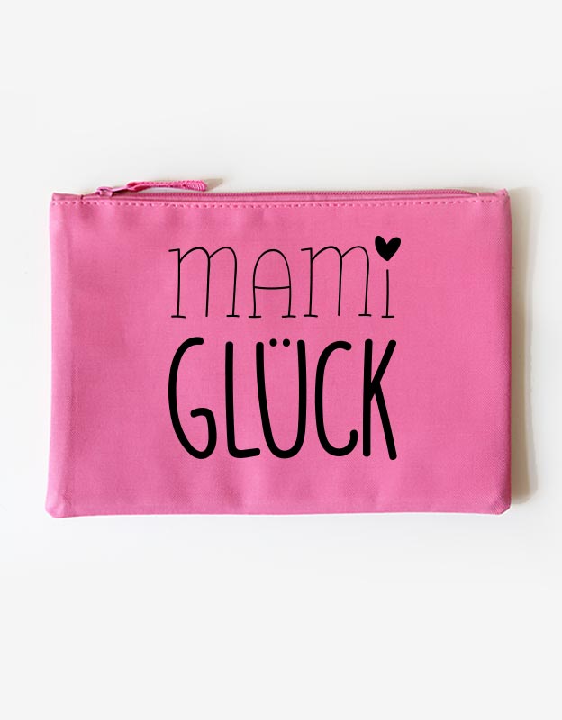 kosmetiktasche - mamiglück - pink schwarz 