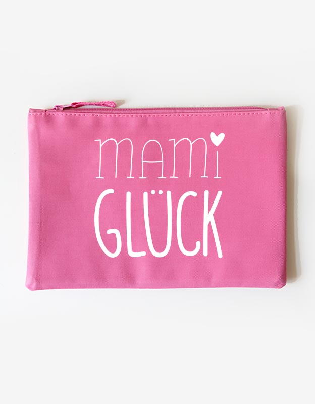 kosmetiktasche - mamiglück - pink weiß