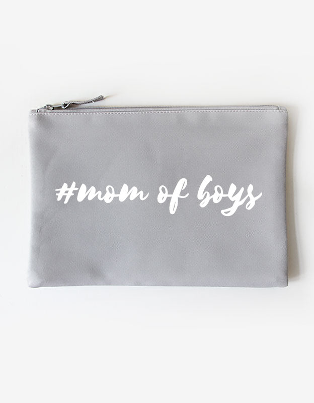 tasche - mom of boys - grau weiß