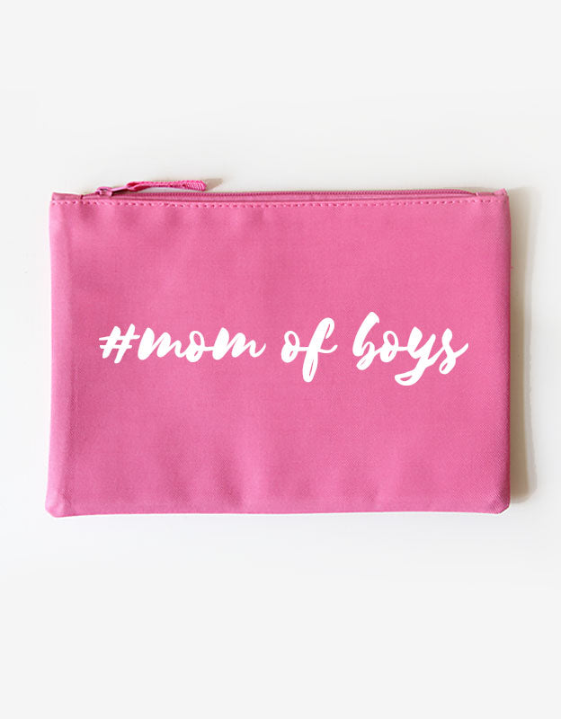 tasche - mom of boys - pink weiß