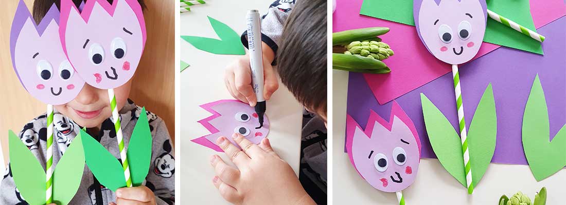 blog- Beitrag DIY Tulpe mit Kindern basteln - tolle Frühlingsbastelei 