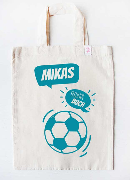 freundebuch-tasche-beige-fussball-tuerkis-freundebuchbeutel-mit-namen