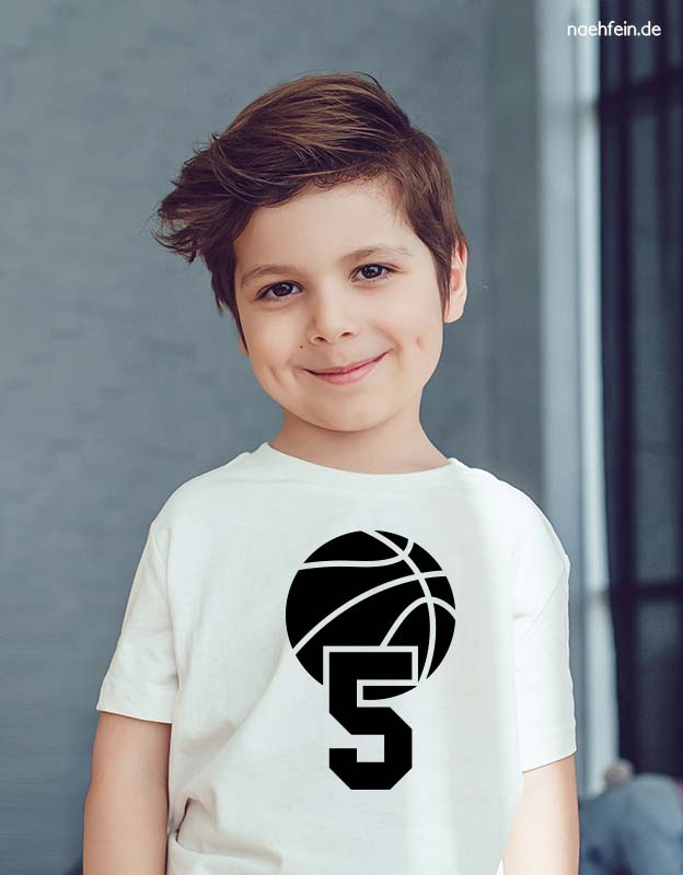 Geburtstagsshirt 5 Jahre Basketball Junge - nähfein