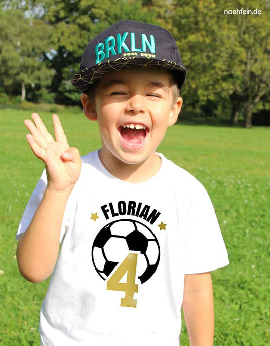 geburtstagsshirt fussball star - junge 4 Jahre - naehfein