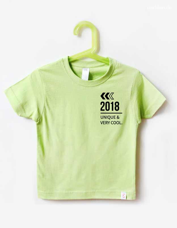 Kindershirt Geburtstag mit Zahl - Typografie T-Shirt 1-10 Jahre- grünes Shirt schwarze Folie