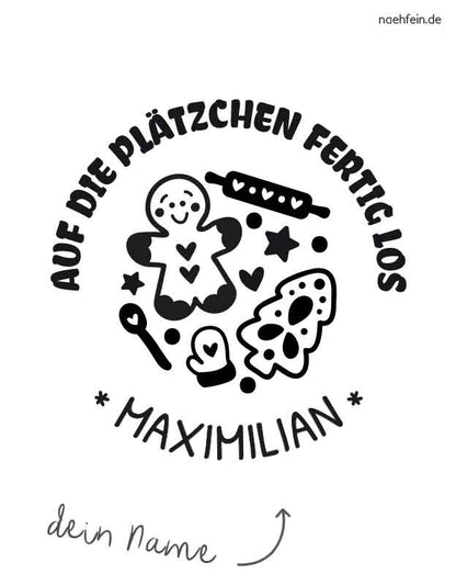 Kinderschuerze personalisiert  - weihnachten plätzchen - backschuerze plätzchen design - motiv
