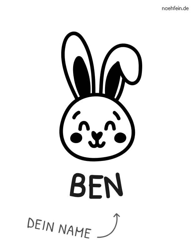 personalisierte Kinderschuerze mit Namen - Ostern -  Design Hase