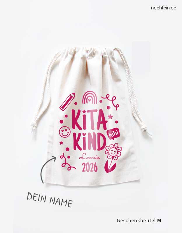 Kitakind Stoffbeutel als Geschenkbeutel in verschiedenen Größen - Geschenk Kitakind 2026