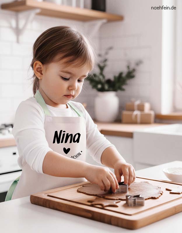 kinderschuerze namen mini chefkoechin maedchen variante -  naehfein