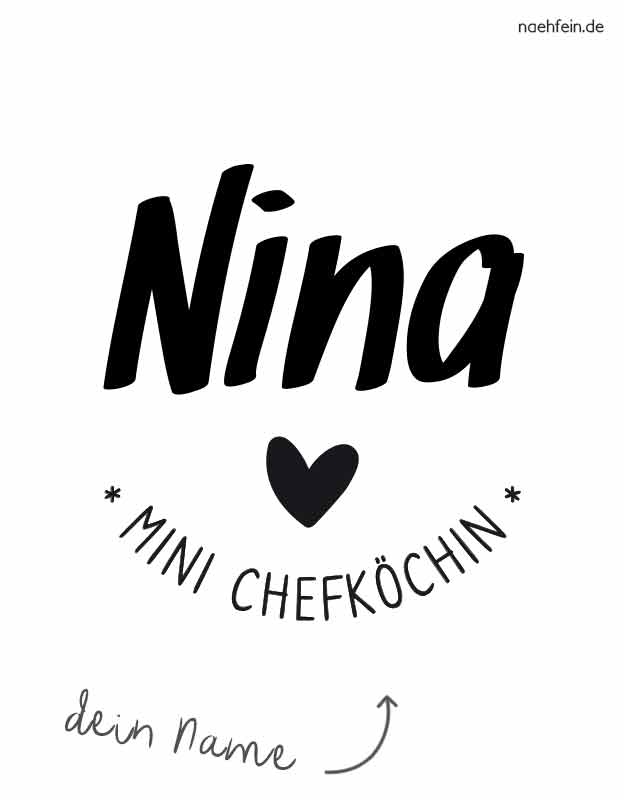 kinderschuerze namen mini chefkoechin maedchen variante -  motiv