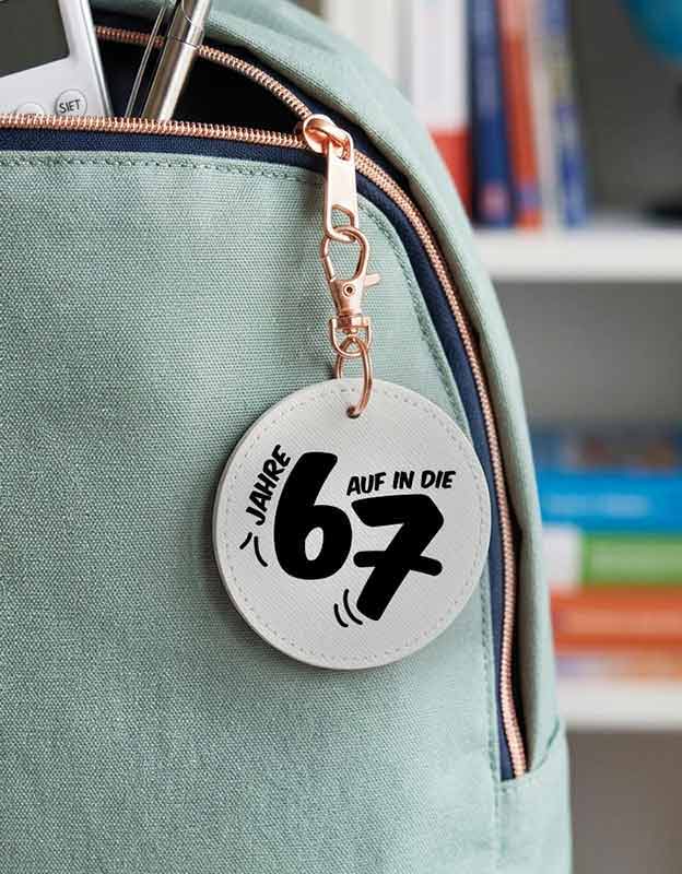 Schlüsselanhänger zum Grundschluss Abschluss -  67 Design - cooler Glücksbringer für die 7. Klasse