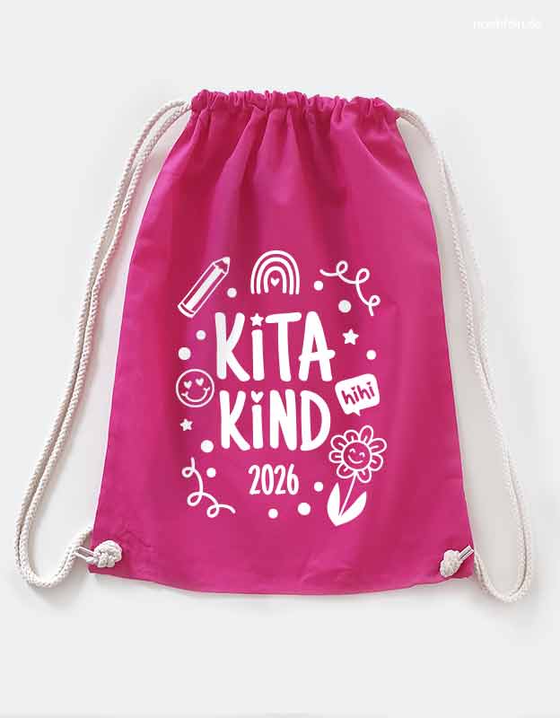 Maedchen Turnbeutel Kitakind fuer den Kindergarten -  tolles Kitastart Geschenk 2026