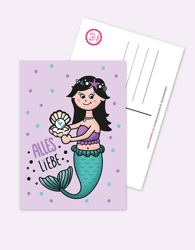 postkarten set - meerjungfrau