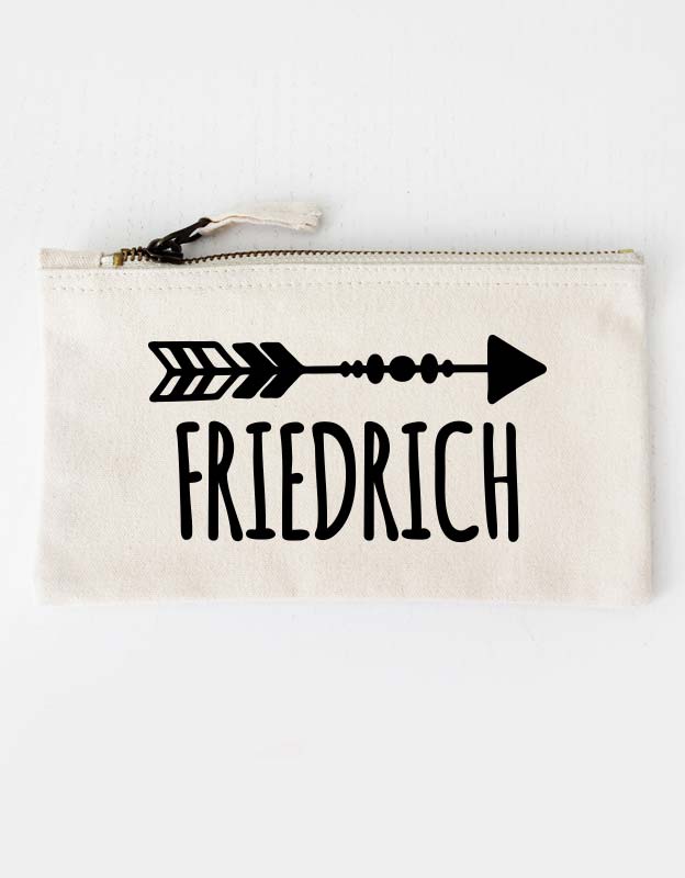 federtasche - pfeil - beige schwarz