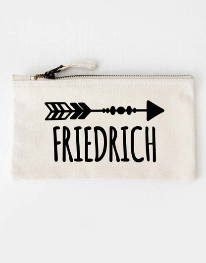 federtasche - pfeil - beige schwarz