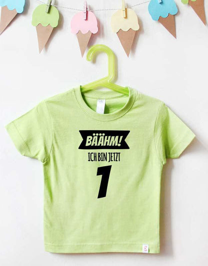 Geburtstagsshirt - bäähm - grün schwarz