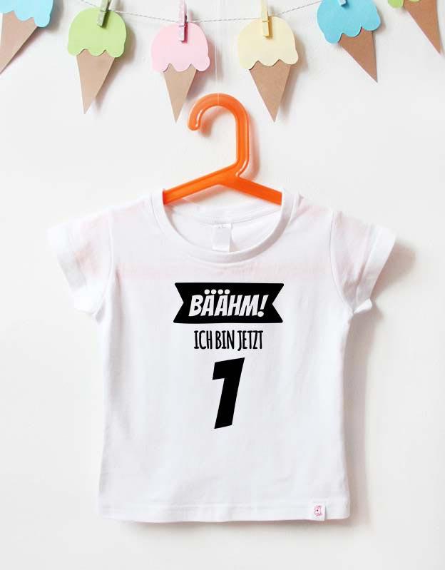 Geburtstagsshirt - bäähm - weiß schwarz