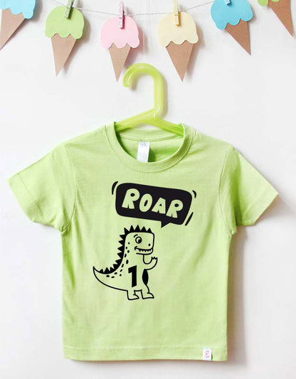 Geburtstagsshirt - Dino - grün schwarz