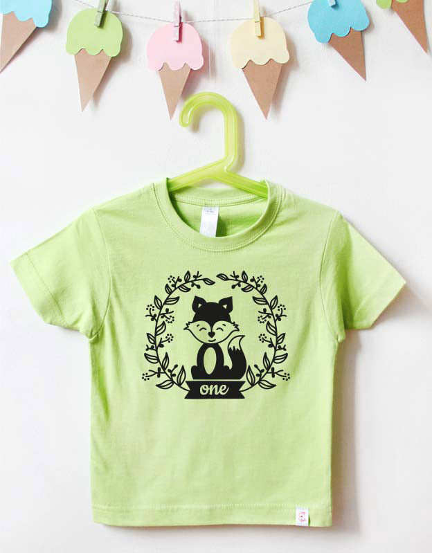 Geburtstagsshirt - Fuchs - grün schwarz