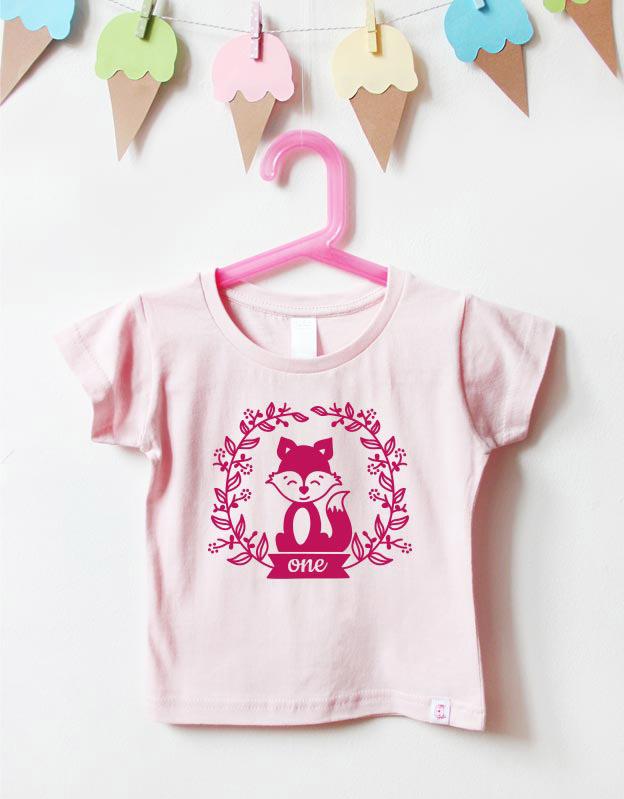 Geburtstagsshirt - Fuchs - hellrosa pink