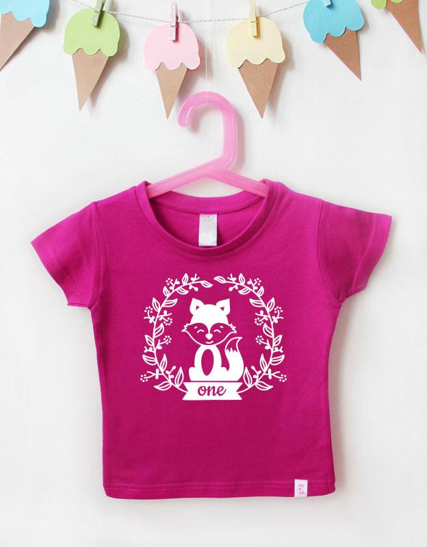 Geburtstagsshirt - Fuchs - pink weiß