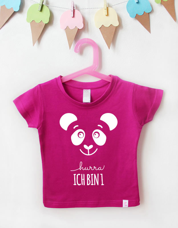 Geburtstagsshirt - Panda - pink weiß 
