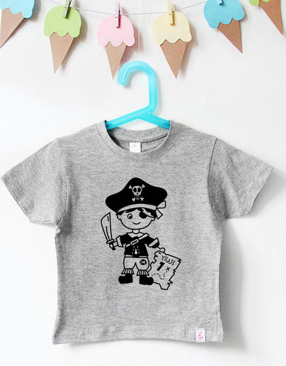 geburtstagsshirt - pirat - grau schwarz