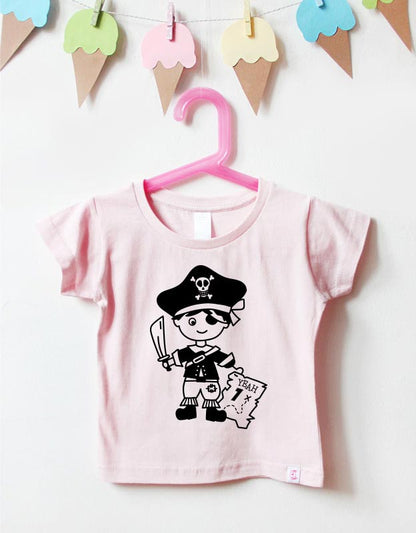 geburtstagsshirt - pirat - hellrosa schwarz